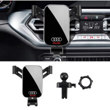 (A - Black) ABS Car Phone Holder 360 Rotation Gravity Auto Grip Bracket For Audi Sline A3 A1 A4 B8 B7 A6 C7 A5 A7 A8 B9 B6 C6 Q2 Q3 Q5 Q7 Q8