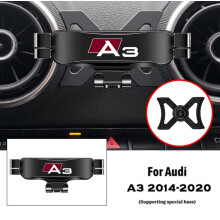 (Black For A3) Car Mobile Phone Holder Air Vent Mounts Stand GPS Gravity Navigation Bracket For Audi A3 S3 8V 2014-2020 Accessories
