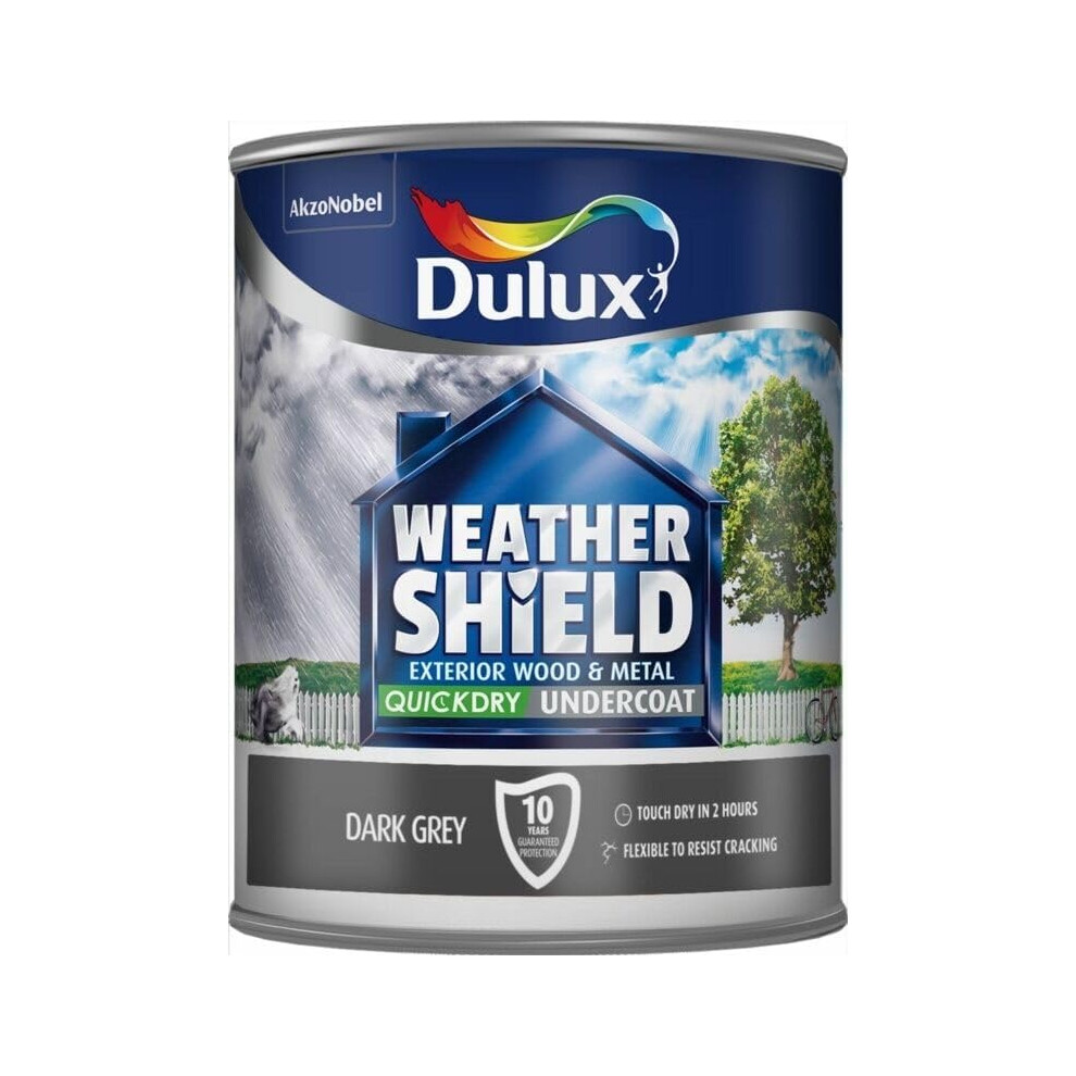 STX_445257 Dulux Weathershield Quick Dry Undercoat 750ml Dark Grey (5092084)