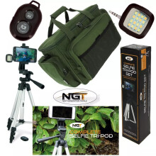 NGT SELFIE SMARTPHONE SELF TAKE SYSTEM CAMERA TRIPOD + CARP FISHING HOLDALL BAG