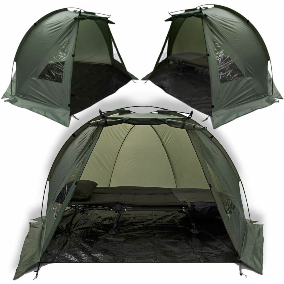 Carp Fishing Bivvy Day Shelter Tent 1-2 Man Fishing Bivvy Fits Carp Bedchair