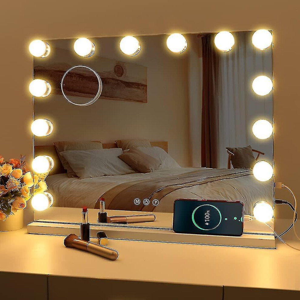 Hollywood Mirror Usb Makeup With Lights Lighted 10 Bulbs 3 Lighting Modes Tabletop Wall Mounted Cosm(only Lights)