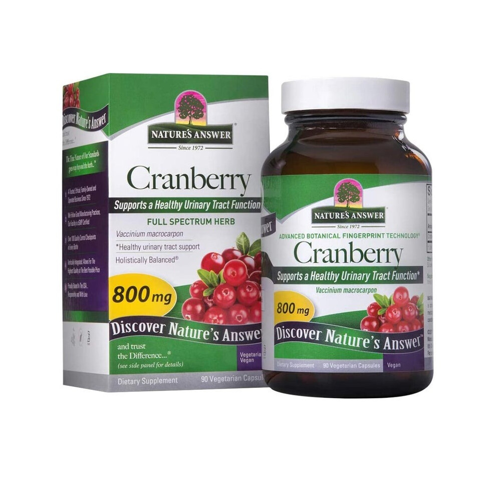 Nature's Answer Cranberry 800mg Vegan Capsules 90's | For Urinary Tract Health & Antioxidant Support