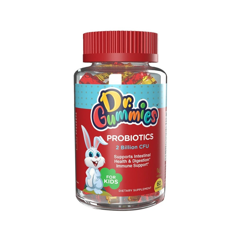 Dr. Gummies Kids Probiotic Gummies with 2 Billion CFU 60's | For Digestive Health & Immune Support | Natural Flavors