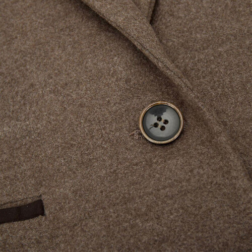 (UK10) Womens Tweed 1920s Harringbone Light Brown Blazer - Layton 1