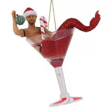 Christmas Mermaid Gift Ornament Acrylic Doll Christmas Tree Ornament Mermaid Wine Glass