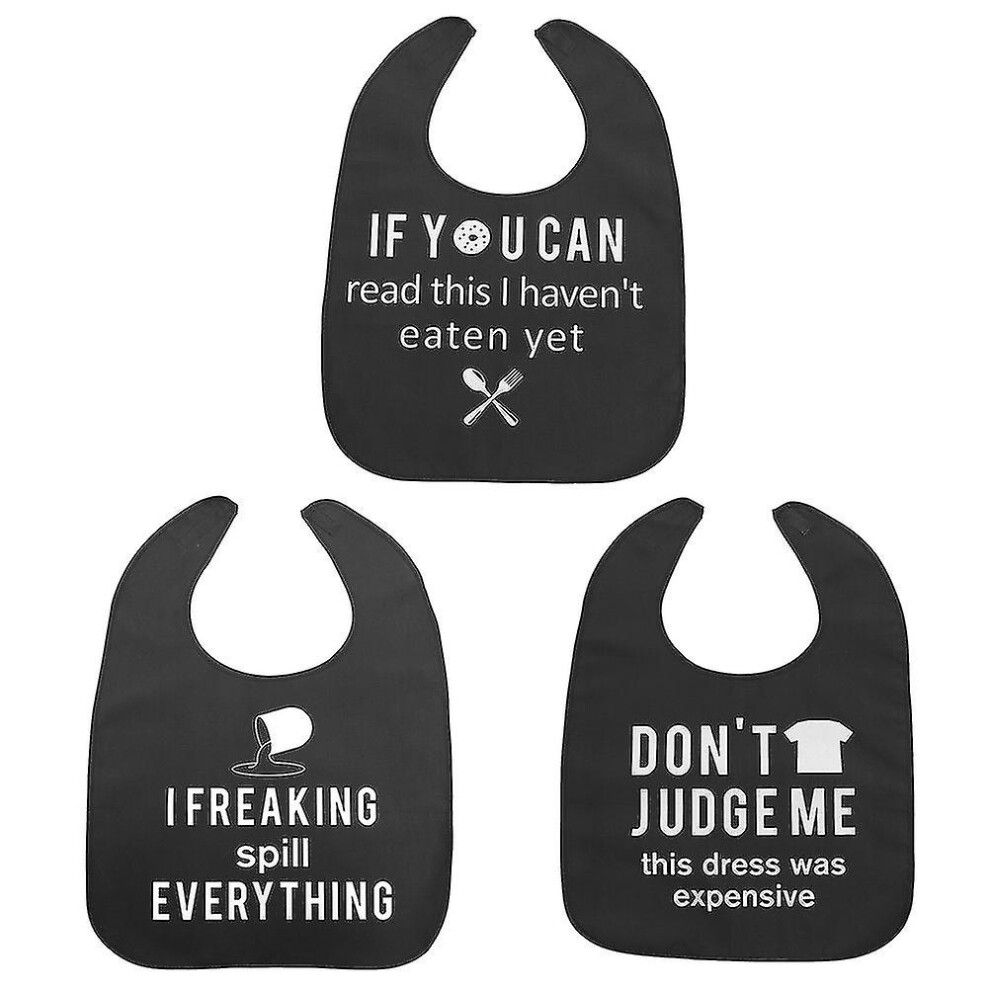 3pcs Adult Bib Decorative Adult Bib Elderly Eating Bib Seniors Bib Adjustable Strap Bib