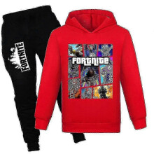 (9-10 Years, Red) 7-14 Years Kids Teens Boys Girls Fortnite Tracksuit Set Hoodies Hooded Sweatshirt Tops+pants Outfits Suit Gifts