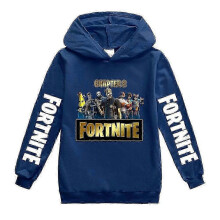 (Navy Blue, 7-8years) Kids Cartoon Games Hoodie Casual Long Sleeve Hooded Fortnite Graphic Sweatshirts For 2-16y Boys Girls XDD-H1429