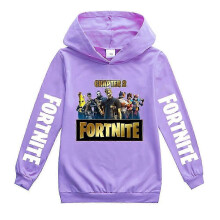 (Purple, 13-14years) Kids Cartoon Games Hoodie Casual Long Sleeve Hooded Fortnite Graphic Sweatshirts For 2-16y Boys Girls XDD-H1429