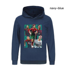 (Navy Blue, 7-8years) Cristiano Ronaldo HoodieWorld Cup No.7 Christmas Gifts Football Star Hoodie Girls Boys Hooded Sweatshirt Pullover Tops Kids Teens