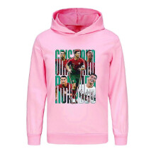 (Pink, 7-8years) Cristiano Ronaldo HoodieWorld Cup No.7 Christmas Gifts Football Star Hoodie Girls Boys Hooded Sweatshirt Pullover Tops Kids Teens