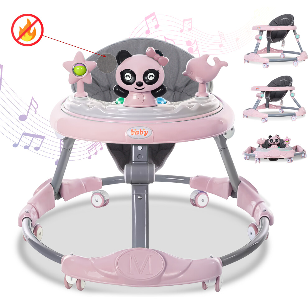 (Pink) Foldable Baby Walker Boys & Girls 6-18 Months