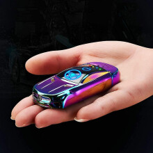 (Colorful) Double Arc Electric Lighter Usb Rechargeable Lighter With Fingerprint Sensor Sport Car Shape