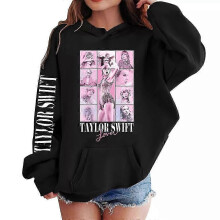(Black, 10-11Years) Taylor Swift 6-13Years Girls Hooded Sweatshirt Tops Casual Long Sleeve Hoodies Loose Pullover Hoody