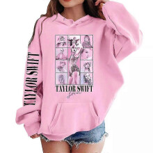 (Pink, 6-7Years) Taylor Swift 6-13Years Girls Hooded Sweatshirt Tops Casual Long Sleeve Hoodies Loose Pullover Hoody