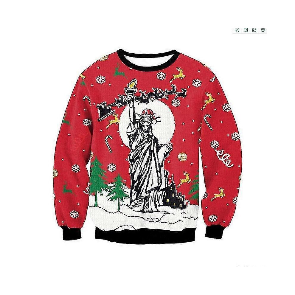 (SWYS085, S) Men Women Funny Ugly Christmas Sweaters Jumpers Tops 3d Novelty Printed Autumn Winter Festive Clothing Pullover Xmas Sweatshirt-image-OPC-PFX6CFF-NEW