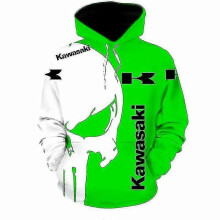 (143, L) 2022 Spring And Autumn New Kawasaki 3d Printer Digital Printing Zipper Hoodie Motorcycle Running Hoodie Men Ladies New