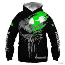 (145, XXL) 2022 Spring And Autumn New Kawasaki 3d Printer Digital Printing Zipper Hoodie Motorcycle Running Hoodie Men Ladies New