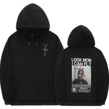 (black, XL) Cactus Jack Hoodie Men Women Double-sided Logo Print Look Mom I Can Fly Travis Scott Hoodies Unisex Fashion Hip Hop Streetwear