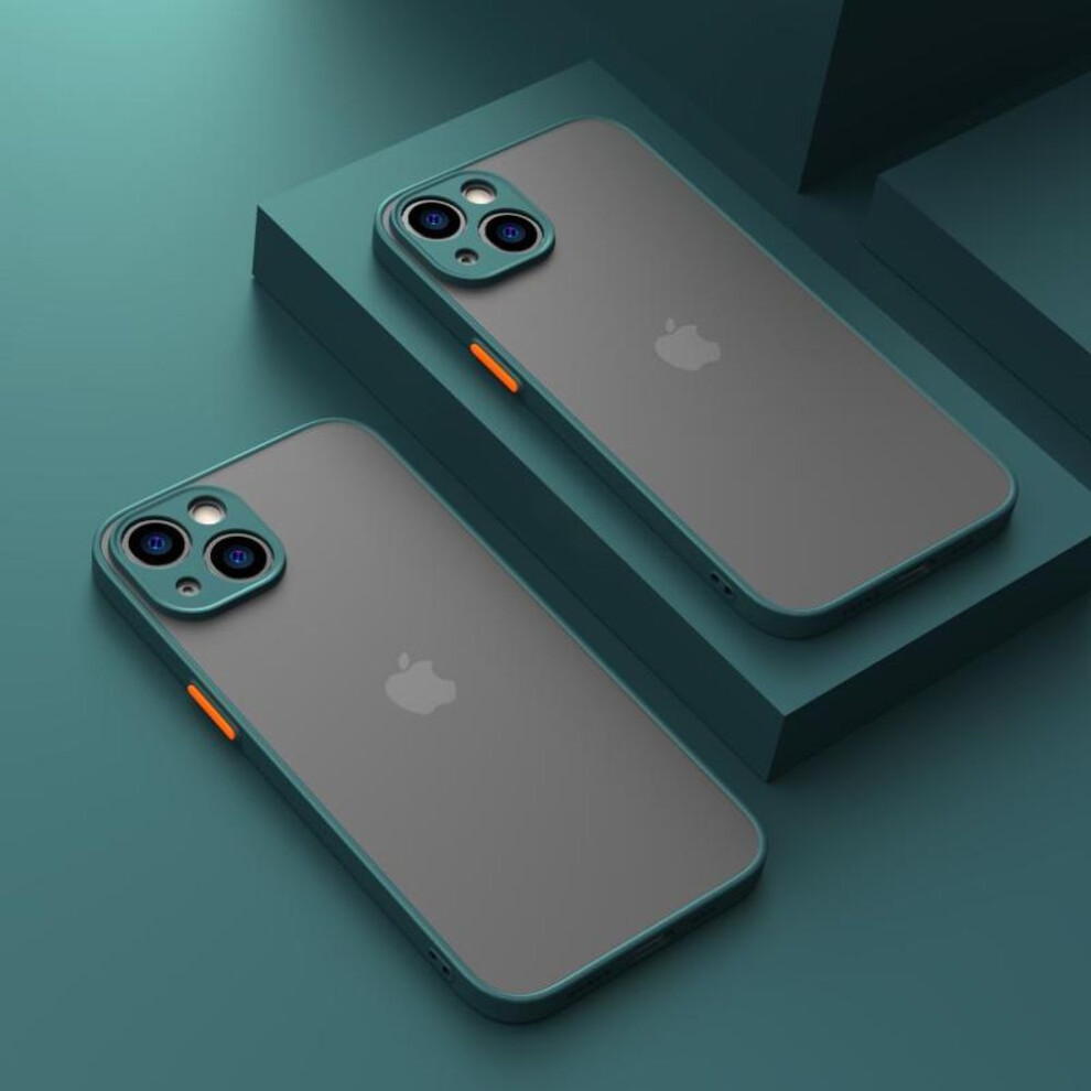 (dark green, iPhone 14 Pro Max) Shockproof Armor Matte Case For iPhone 16 15 14 13 12 11 Pro Max XR XS X 7 8 Plus SE Mini Luxury Silicone Bumper Clear Hard PC Cover Capa