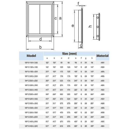 (200x250mm) Durable Inspection Panel Access Door White Wall Hatch Plastic Various Sizes 1
