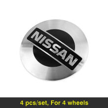 (A For Nissan) 4pcs Car Wheel Hub Center Cap Metal Emblem Stickers For Nissan Qashqai Juke Pulsar Sentra Altima Patrol Micra Rogue Almera Versa