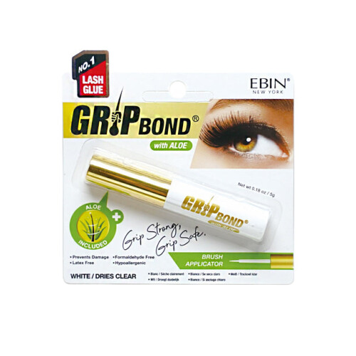 Ebin Grip Bond Lash Adhesive With Aloe - White 5 g