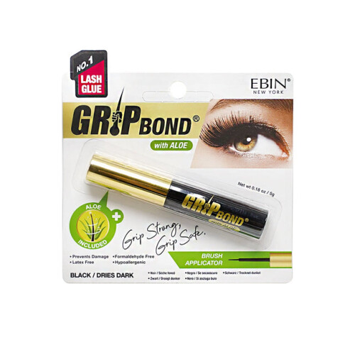 Ebin Grip Bond Lash Adhesive With Aloe - Black 5 g