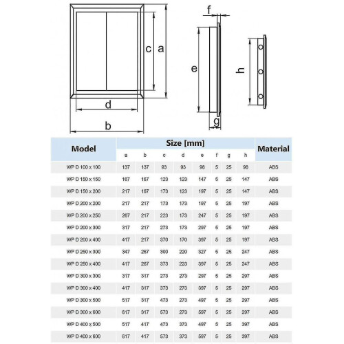 (250x300mm) Durable Inspection Panel Access Door White Wall Hatch Plastic Various Sizes