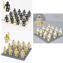 36PCS Medieval Skeleton Building Block Minifigure Ninja Bones Minifiguration Army Skeleton Corps Toy