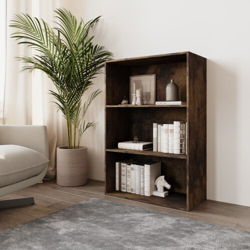 URBN Living (Rustic Brown) 3 Tier Wide | Bookcase