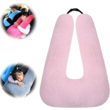 (Pink) Traveling Car Pillow ,Car Pillow for Sleeping, Head and Body Support U Shaped Pillow for Travel,Kids Car Pillows For Sleeping (Cyan)