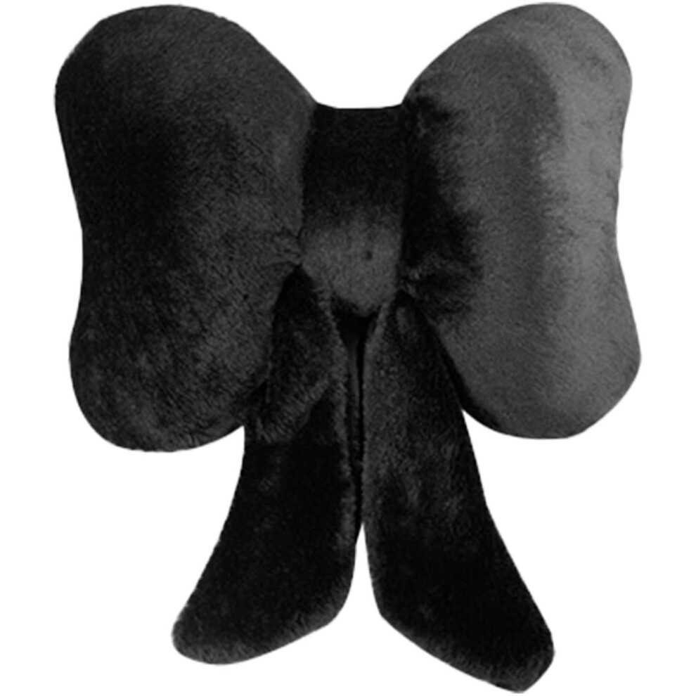 ( Waist) Car Headrest Pillow | Bow Tie Neck Pillow For Car Headrest | Plush Cute Car Neck Pillows Neck & Cervical Pillows For Home And Chair Black 9035695407446