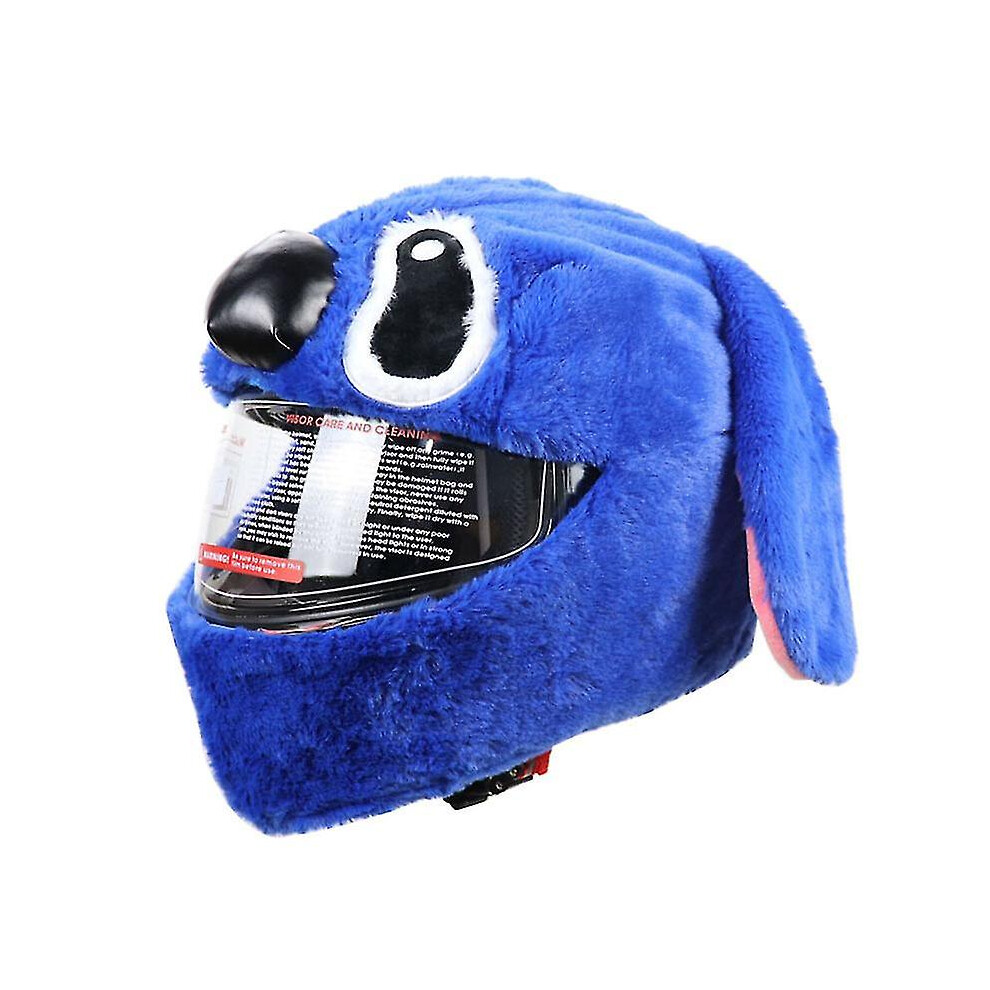 ( Stitch) Cartoon Plush Motorcycle Helmet Covers, Fun Ride And Gift, Helmet Not Included Blue 9372166548353
