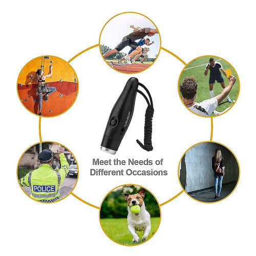 (Black) Three-tone Electronic Whistle With Handheld Survival Whistle 1