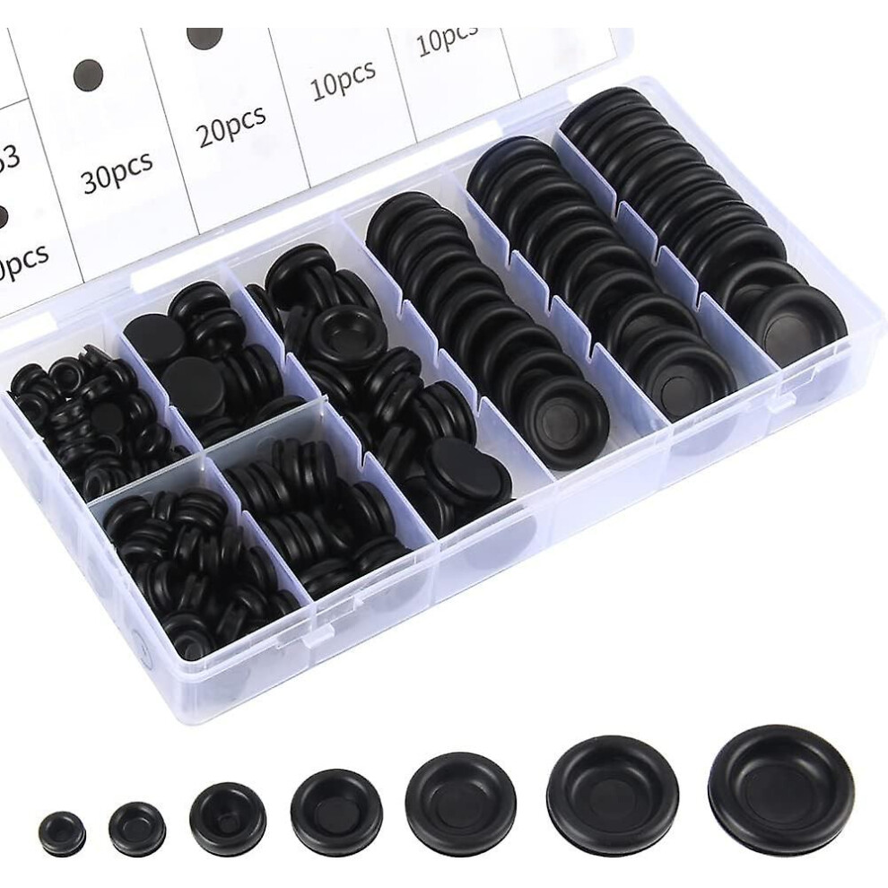 170 Pieces Rubber Plugs, Rubber Grommet Assortment, Rubber Grommets Hole For Cable And Connector Auto Machine Pump Cable Grommet - 18 Sizes 9372166551254