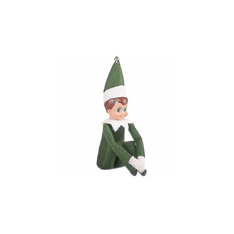 (Green) The Elf On The Shelf Boy Girl Figure Christmas Novelty Plush Dolls Toy Xmas Gift_a Green