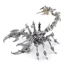 (Steel Color) 200pcs 3d Metal Model Kit Scorpion King Diy Assembly Models Kits Detachable Educational Toys Gifts For Kids Blue
