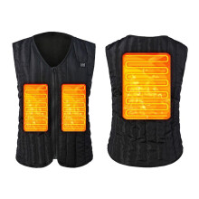 (Black, M) Women's Heated Vest With 3 Heating Zones, Electric Heating Vest For Hiking
