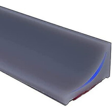 (grey) 2m Silicone Shower Threshold Water Dam Wet Room Floor Barrier, Shower Splash Guard Rubber Bath Seal Strip