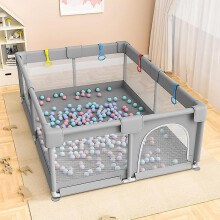 (Grey, 150*180cm) Large Baby Playpen For Babies Toddlers Baby Playards With Gate, Kids Activity Center
