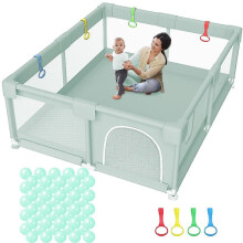 (Green, 130*130cm) Large Baby Playpen For Babies Toddlers Baby Playards With Gate, Kids Activity Center