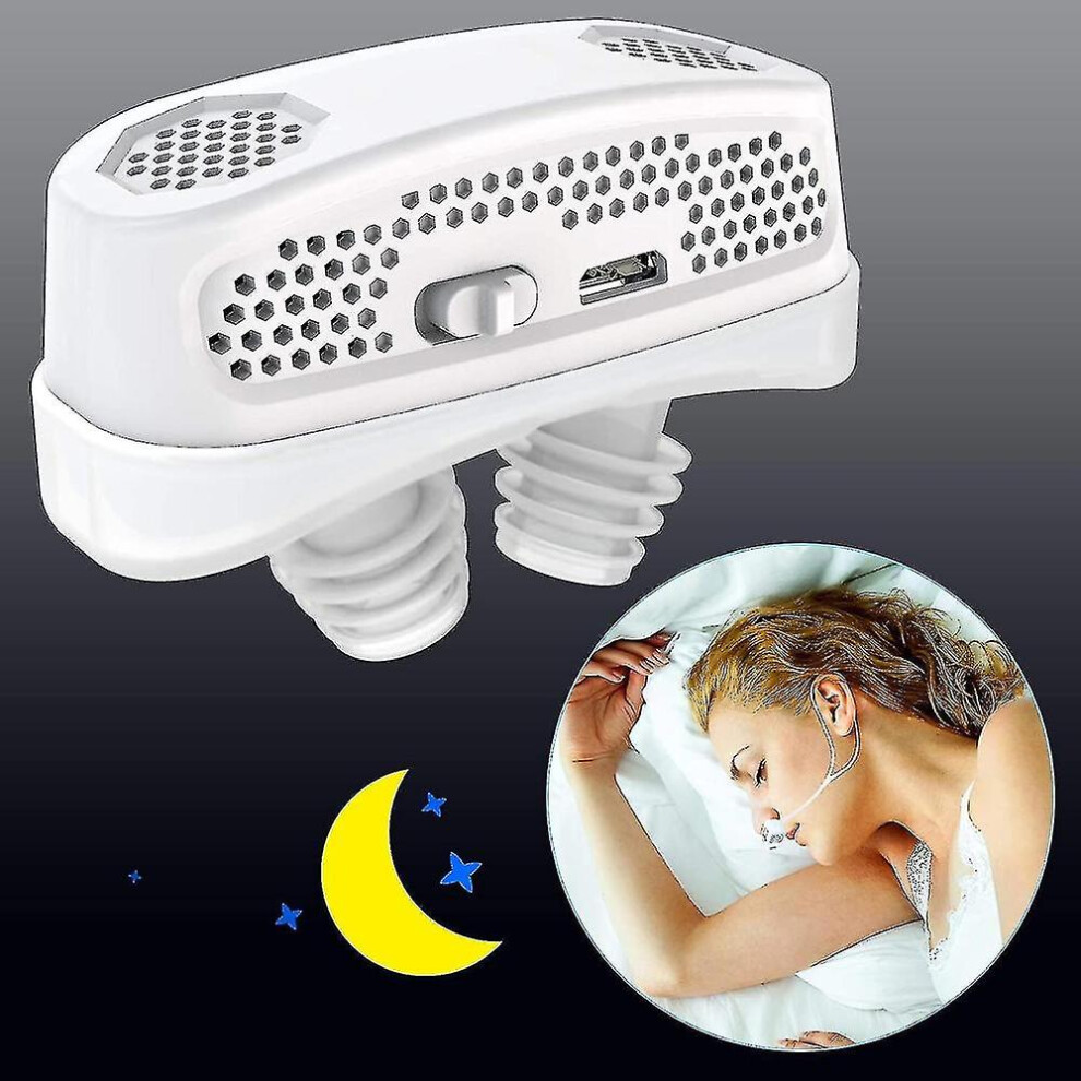 (White) 3 In 1 Cpap Anti Snoring Devices Automatic Snore Sleep Apnea Aid Stopper Air Purifier Filter