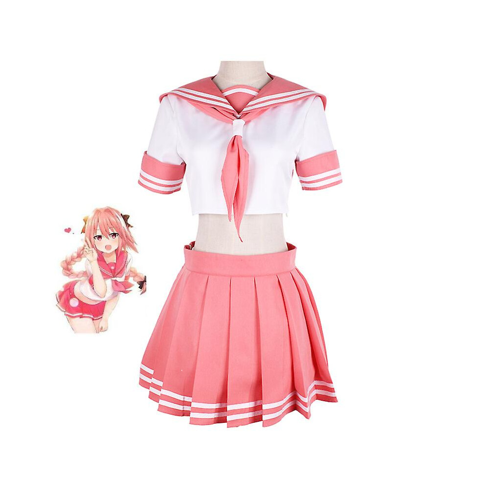 (OH2D-I, L) Sbluucosplay Fate Apocrypha Rider Astolfo Cosplay For Men Jk School Uniform Sailor Suit  Women Outfit Anime Halloween Costume