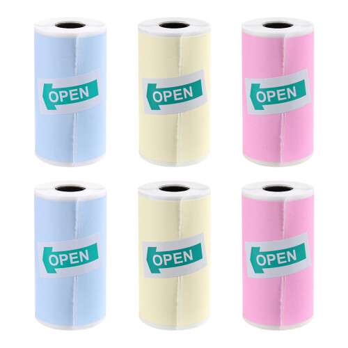 6rolls Multifunctional Self Adhesive Thermal Paper Memo Journal For Mini Printer