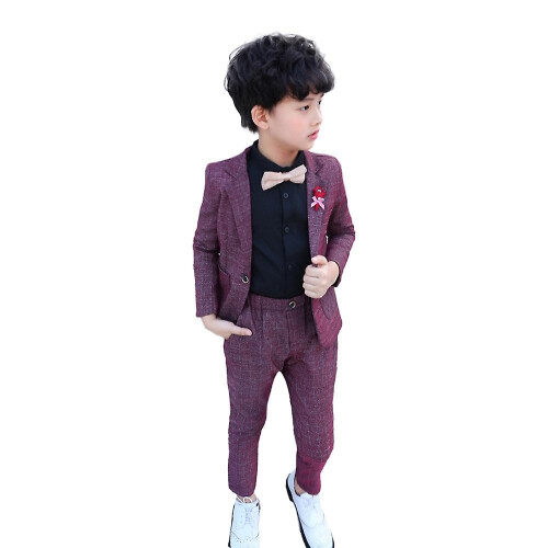 (Purple, 2-3Year) Boys Stylish Formal Suit Set