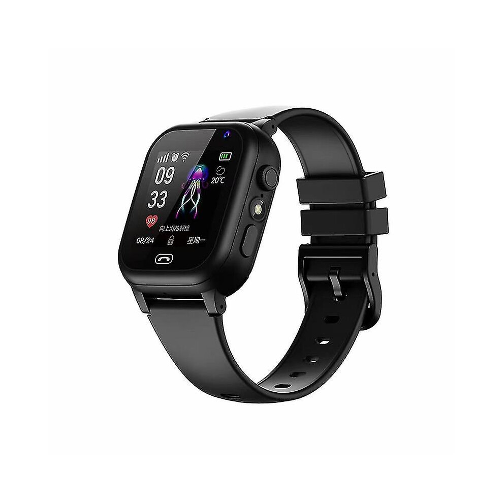 (Black) New Kids 4g Smart Watch Sos Gps Location Video Call Sim Card For Children Smartwatch Camera Waterproof Watch For Boys Girls 2023