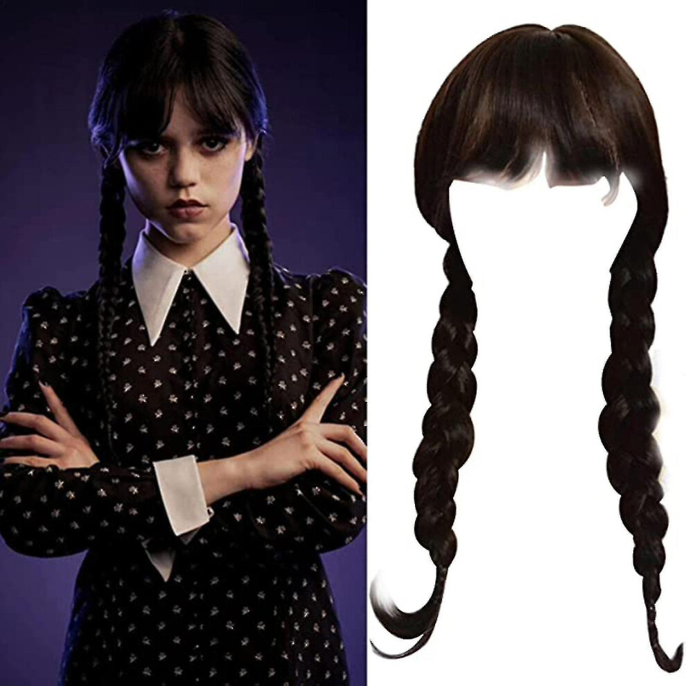 Unisex Not,Specified Wednesday Addams Wig With Wig Cap Wigs For Wednesday