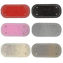 6pcs Pu Leather Bag Bottom For Crochet, Knitting Crochet Bags Nail Bottom Shaper For Diy Handbag Sh
